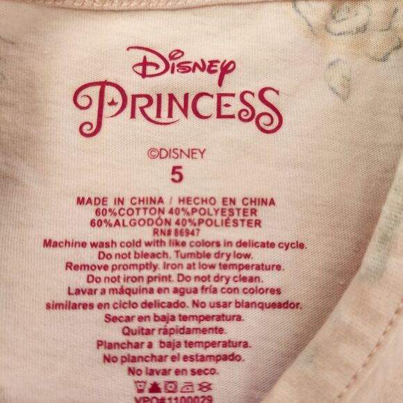 5 Toddler Disney Princess Girls Kids Size peplum Tops cinderella belle ariel - Picture 2 of 9